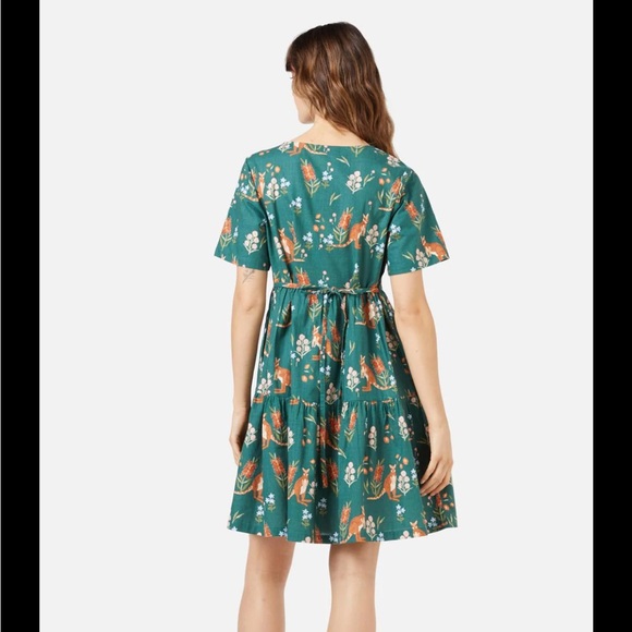 Princess Highway Rock Wallaby Smock dress AUS20 pockets belt bow kangaroo - Picture 2 of 9